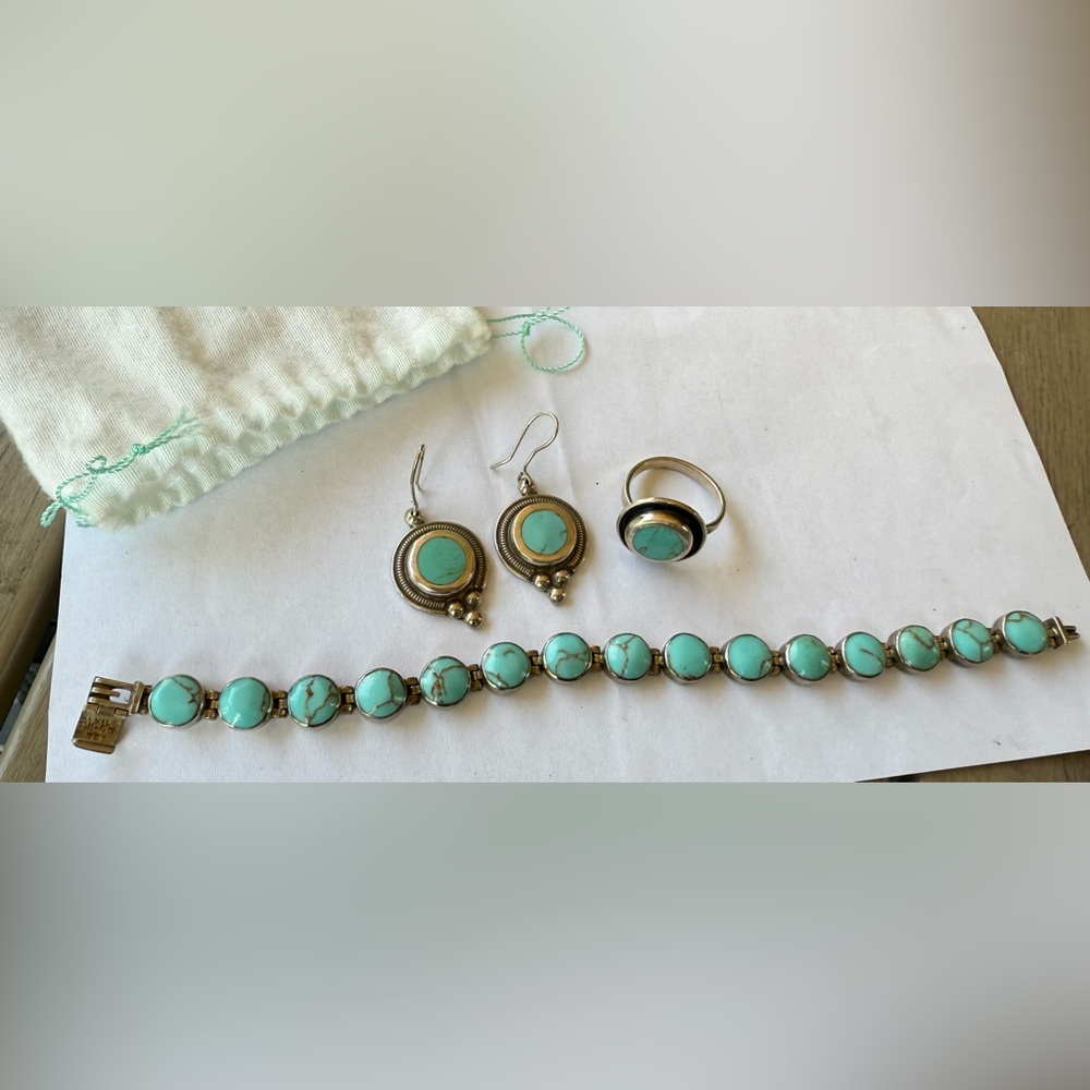 Turquoise & Silver Jewelry custom set